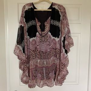 Pink and black free people tunic dress